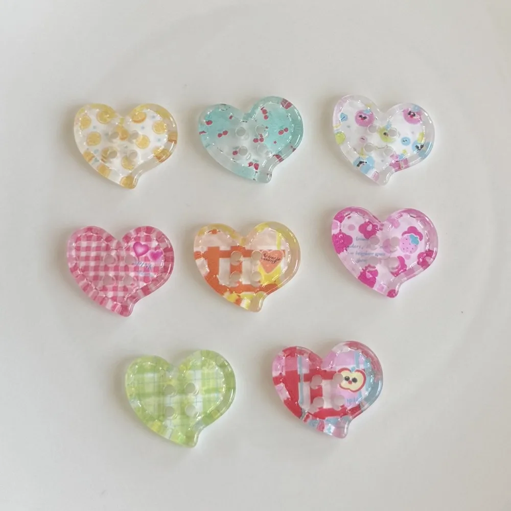 8pcs Set Cute Heart Design Shoes Charms with Detachable Flow