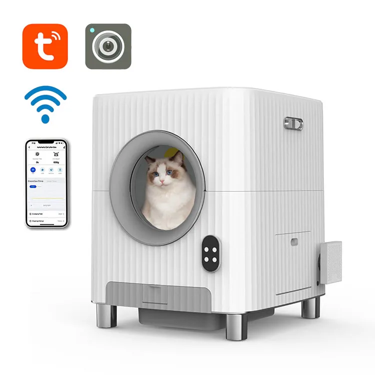 New Design Automatic Cat Litter Box Self Cleaning Cat Robot Box With Large Capacity and Camera