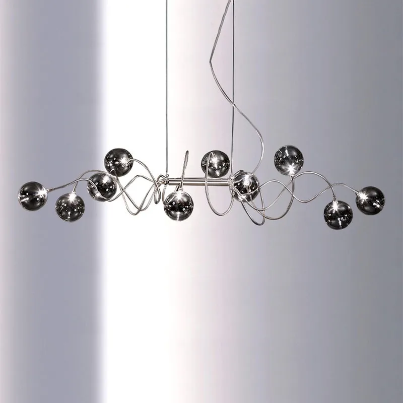 

Nordic LED Chandelier Smoky Gray Glass lighting Dining room Island Home decoration Hanging lights Bar Coffee shop Pendant lamps