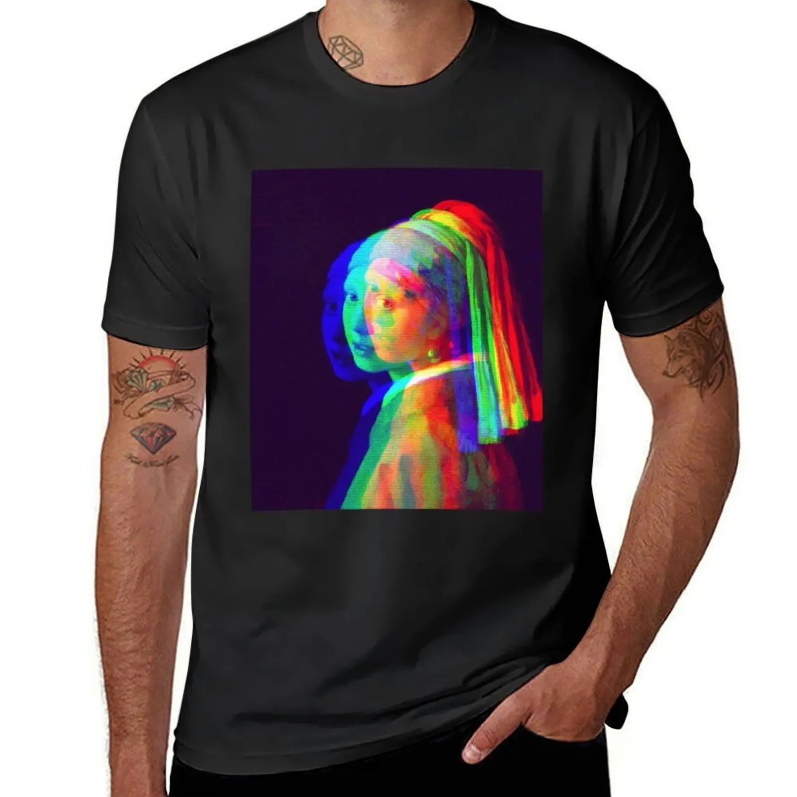 

Girl with a Pearl Earring T-Shirt anime clothes funnys Short sleeve tee mens t shirts pack