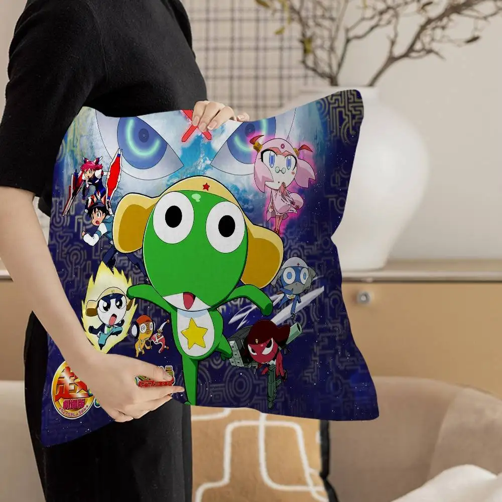 الكرتون مضحك كيرورو Gunsou الضفدع غطاء الوسادة وسادة للديكور أريكة ديكور المنزل كيس أكياسها