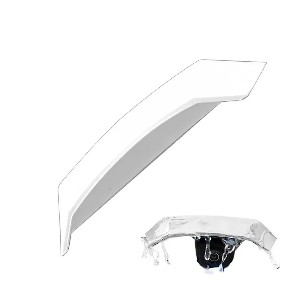 PVC Rear Camera Rain Cover Waterproof UV Resistant Backup Camera Cover Drill Free Installation Hollow Drainage Channels