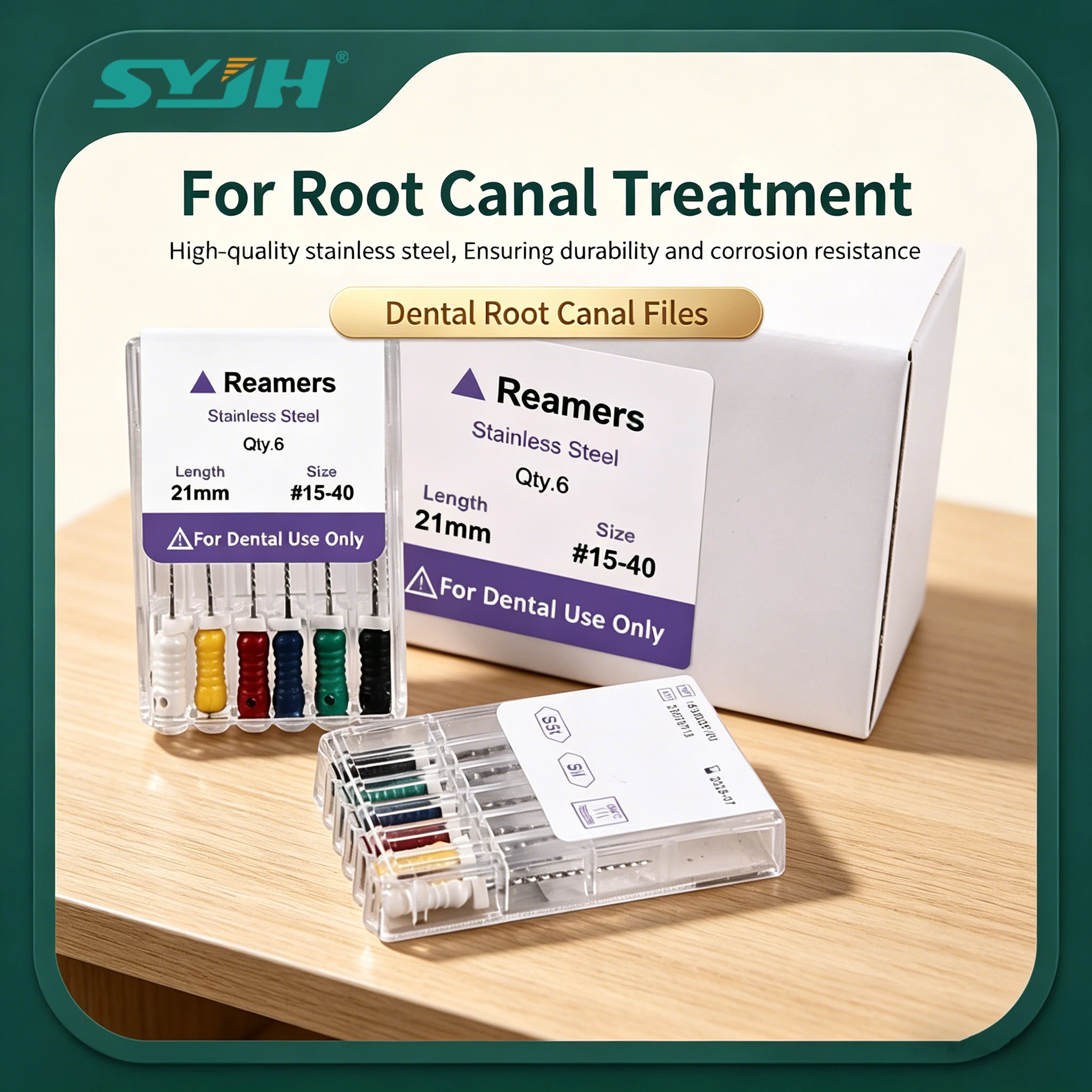 

6pcs/Pack Dental Endo Root Canal R Files 21MM 25MM 28MM 31MM #15-40 #45-#80 SYJH High-toughness Stainless Steel Dentistry Tools