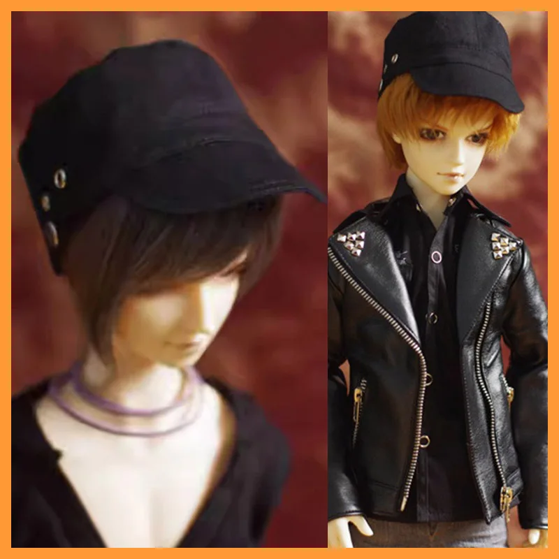 

【Only Clothes】1/3 1/4 Uncle Universal Black Rivet Tooling Cap Peaked Hat for HID/2D75 SSDF ID72/75 UF/TD Strong-Uncle Model