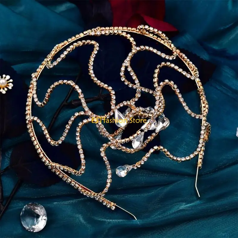 

Y5GC MedusaHeadband Snake HeadChain MedusaCrown Headpiece Snake RhinestoneSnake Headband Crystal Bridal Headband Wedding