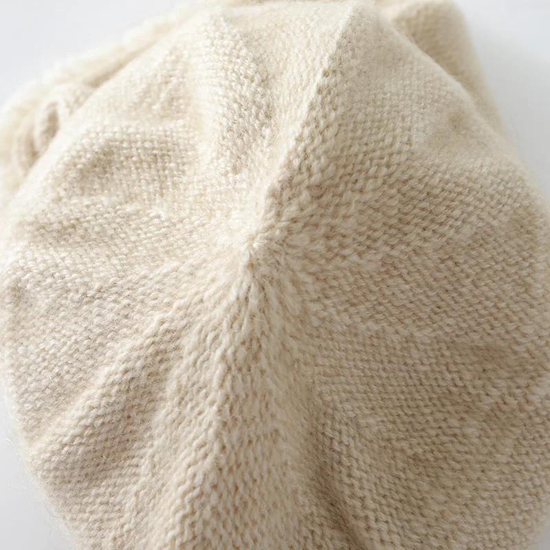LDZWSM Winter Hat For Women Solid Color Cashmere Wool Beanies Cap Woman Soft Knitted Bonnet Female Warm Beanies I3034055 image 6
