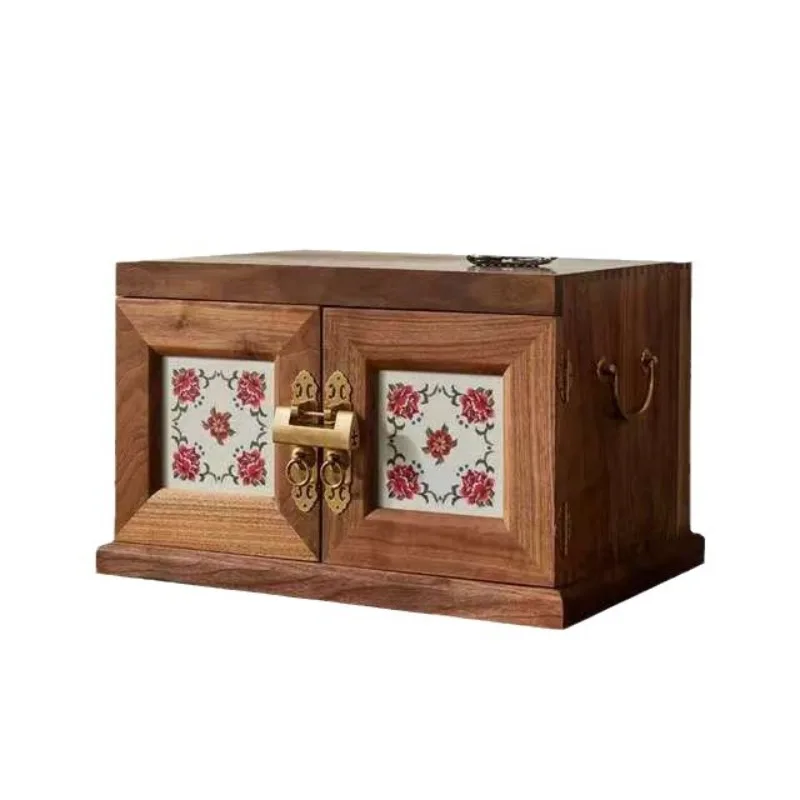 

Wooden jewelry box, light luxury, high-end, large-capacity gold jewelry box, new Chinese-style jewelry box