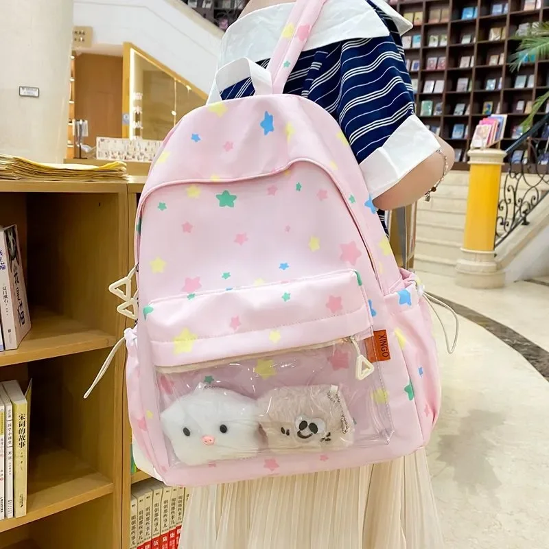 

New Sweet and Cute Star Ulzzang Ita Bag Harajuku Large Capacity Y2K School Backpack Preppy Style Women's Backpack