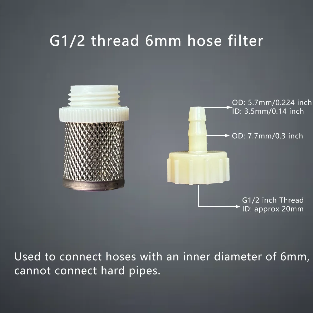 1 Set Hose Stainless Steel Filter 6mm 8mm 10mm 12mm 16mm 20mm for Fish Tank Aquarium Garden