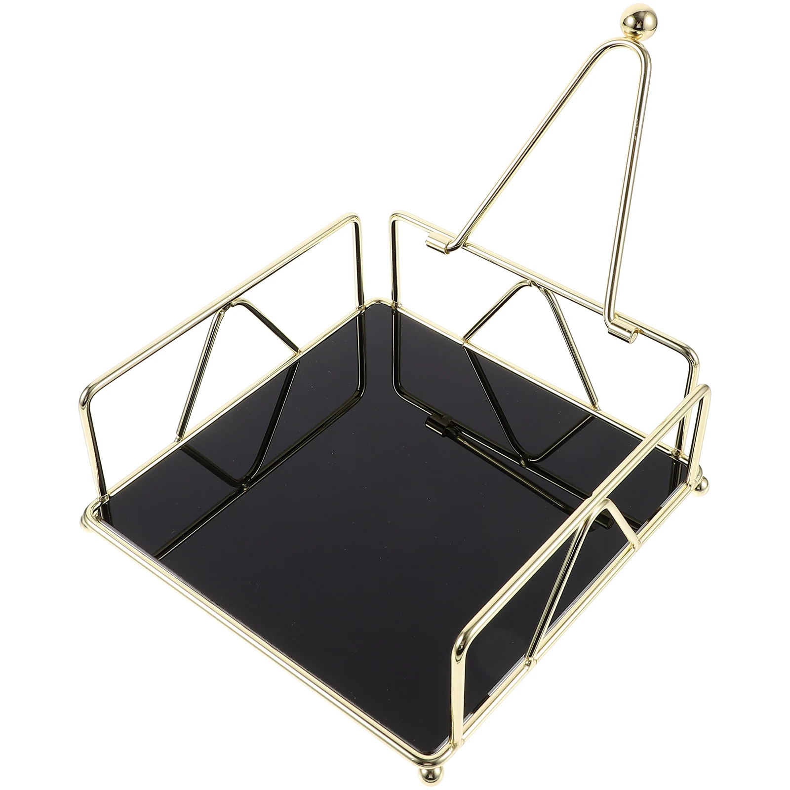 

Iron Napkin Holder Golden Desktop Storage Box for Kitchen Bar Cafe Party Hotel Office Acrylic Metal Paper Towel Stand