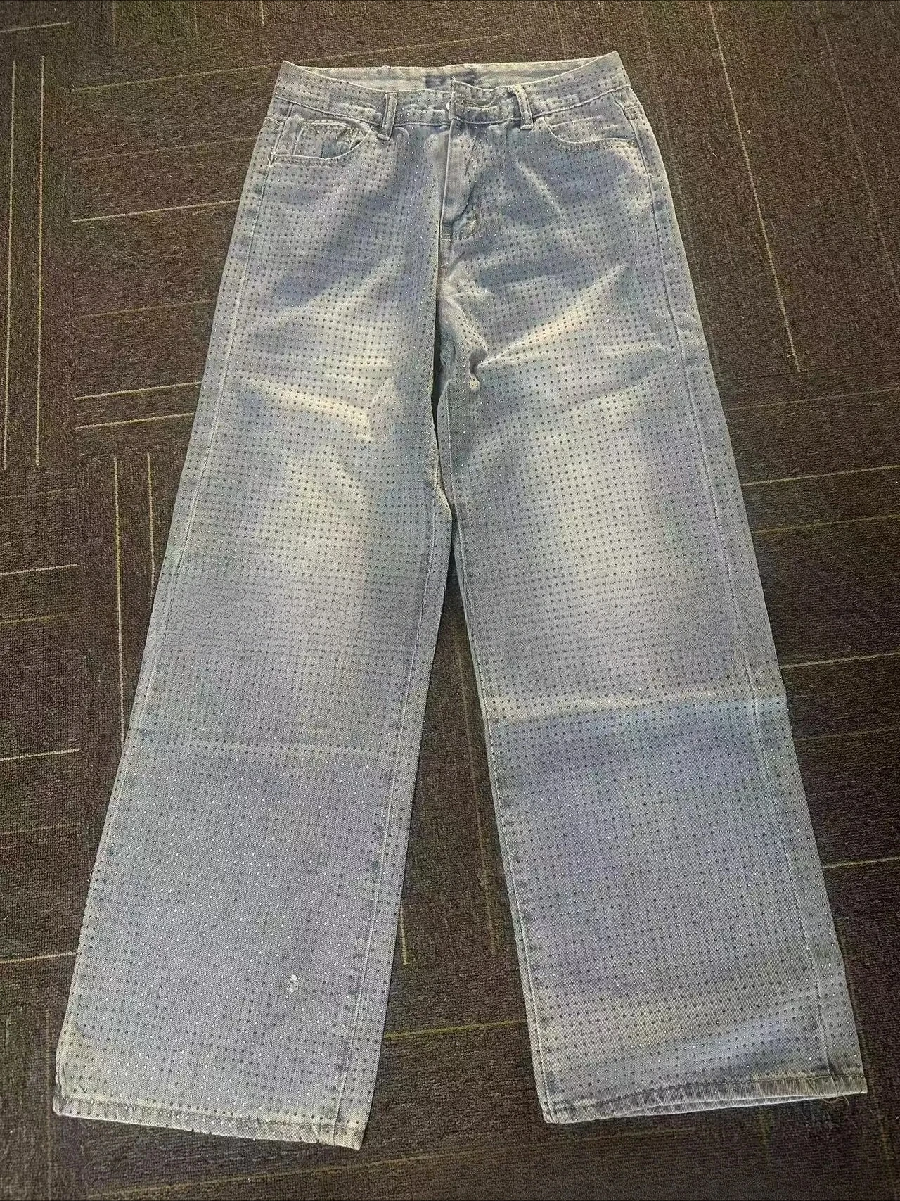 Pantalones vaqueros Y2k para mujer, pantalones largos con perforación en caliente, pantalones rectos ajustados de cintura alta, ropa de calle con empalme para fiesta en Club 2025