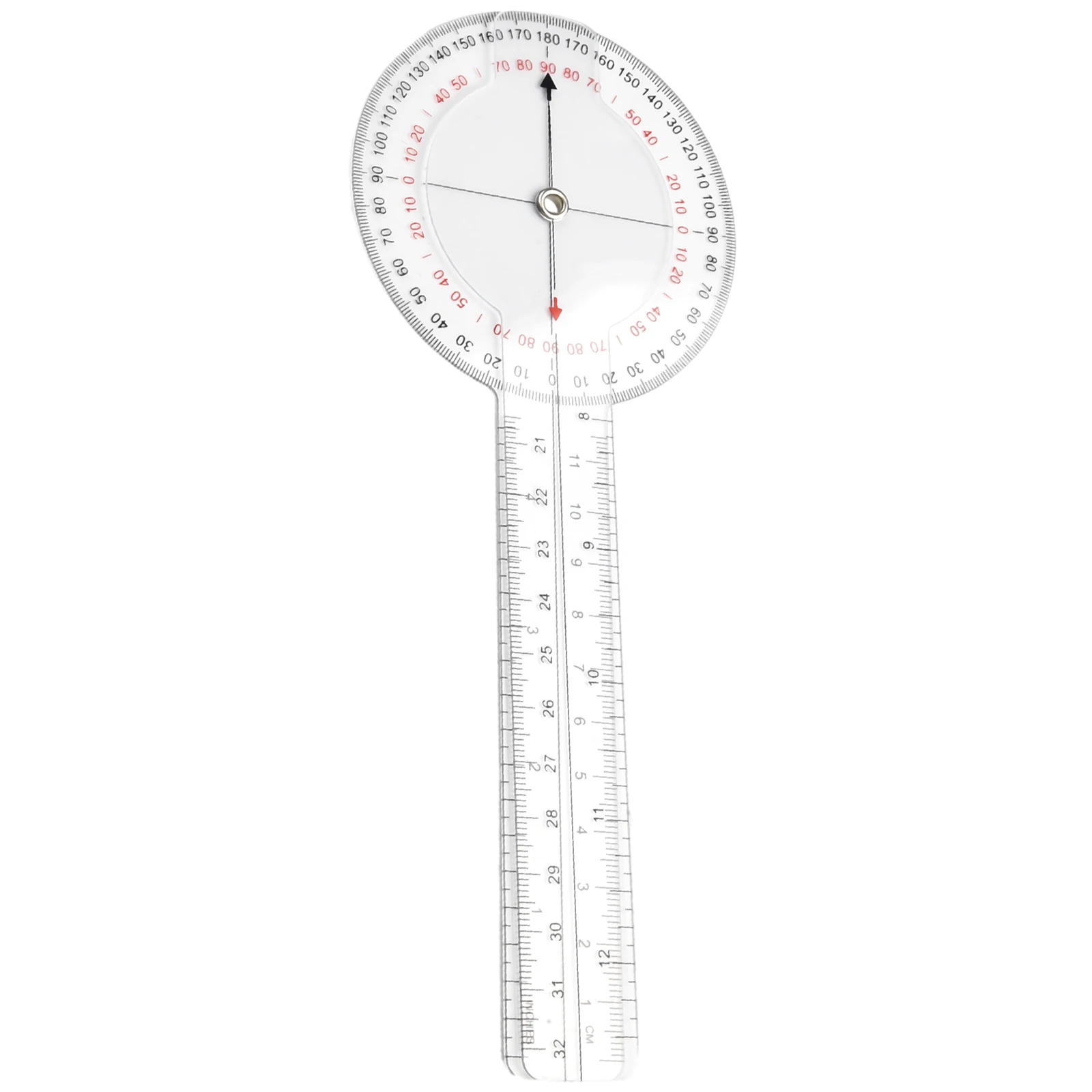 Goniometer Ruler  13inch 33cm for Orthopedic Joint Angle Measurement  Fine 1 Degree Increments  Transparent Plastic Construction