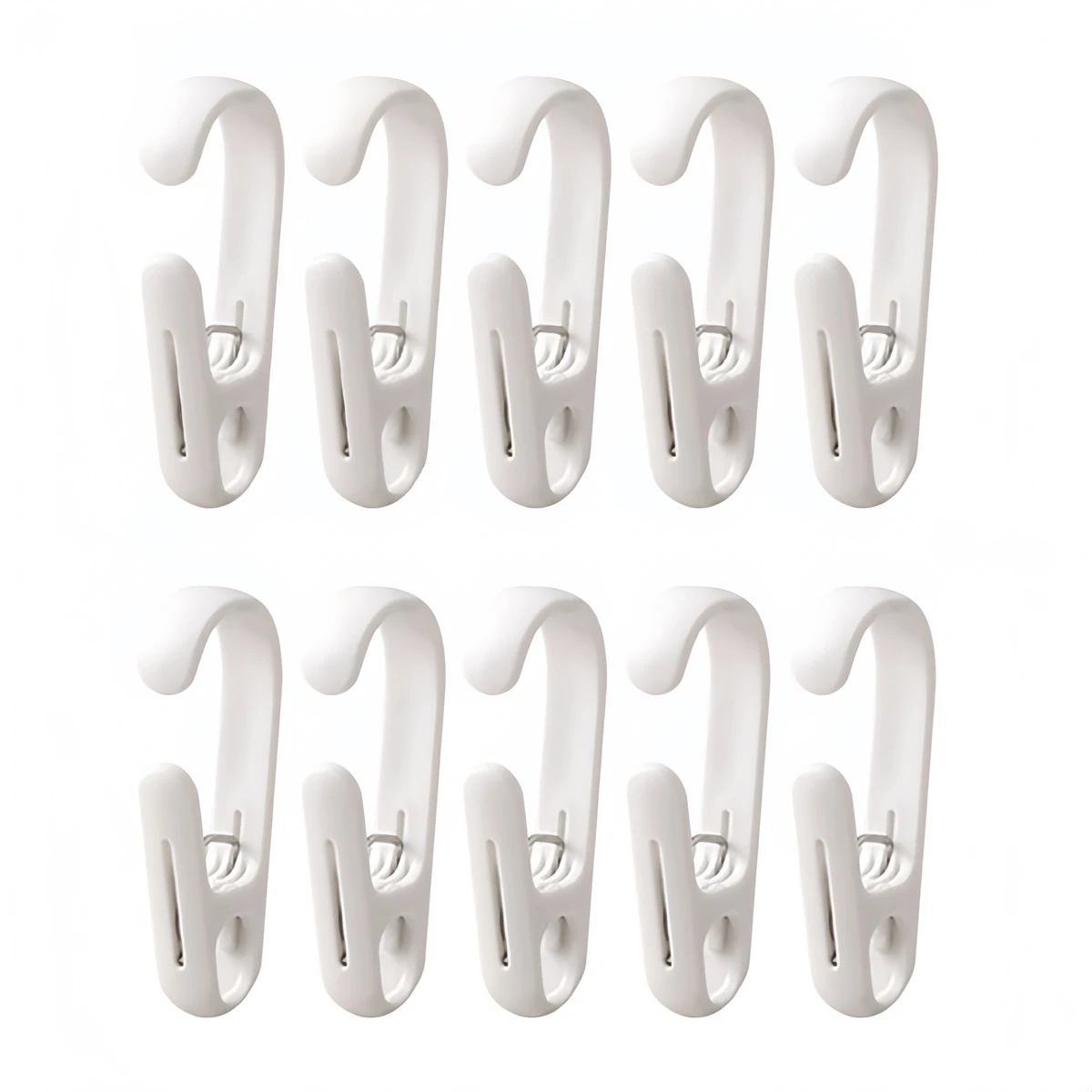 10 Pcs Plastic Laundry Hooks Curtain Clothes Pins Towel Socks Hanger With Clips Home Storage Hooks Clips Organizer