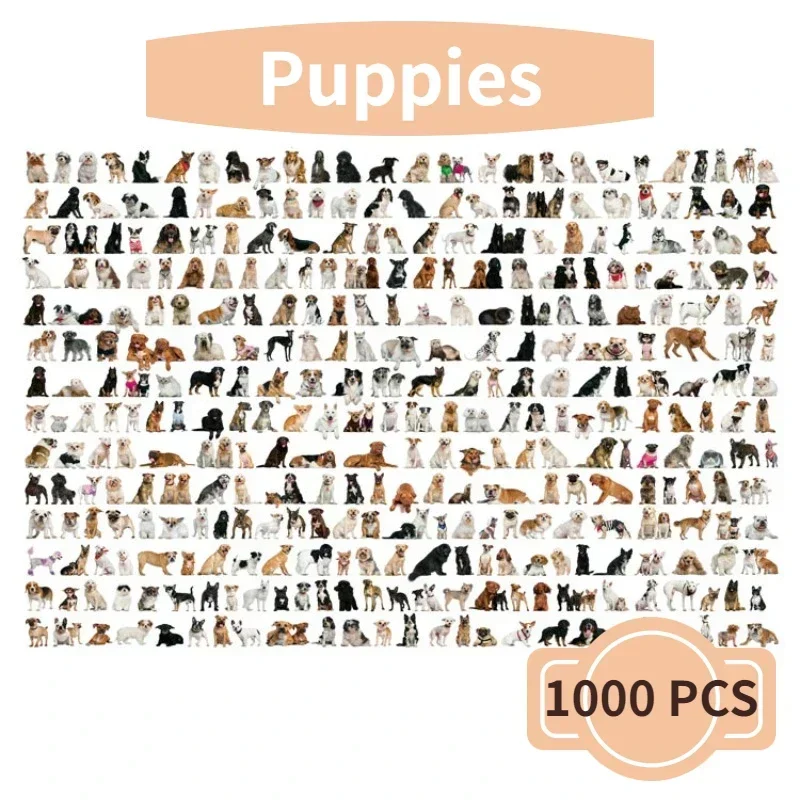 

75*50 см деревянные головоломки 1000 шт. щенки животные взрослые развивающие игрушки Рождественский подарок семейная игра