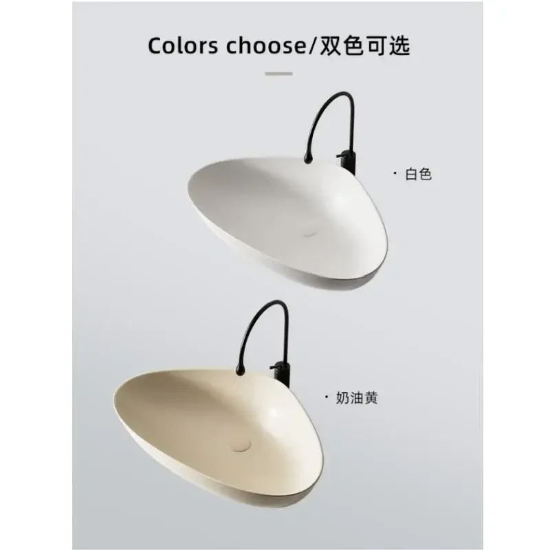 Cream wind ceramic triangle table basin, household bathroom art washbasin