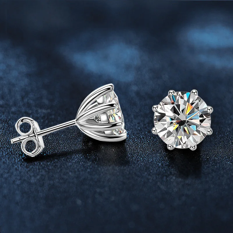 2 Carat Moissanite S925 Sterling Silver Elegant Octopus Claw Earrings Women's Jewelry Direct From Cross-Border Factory