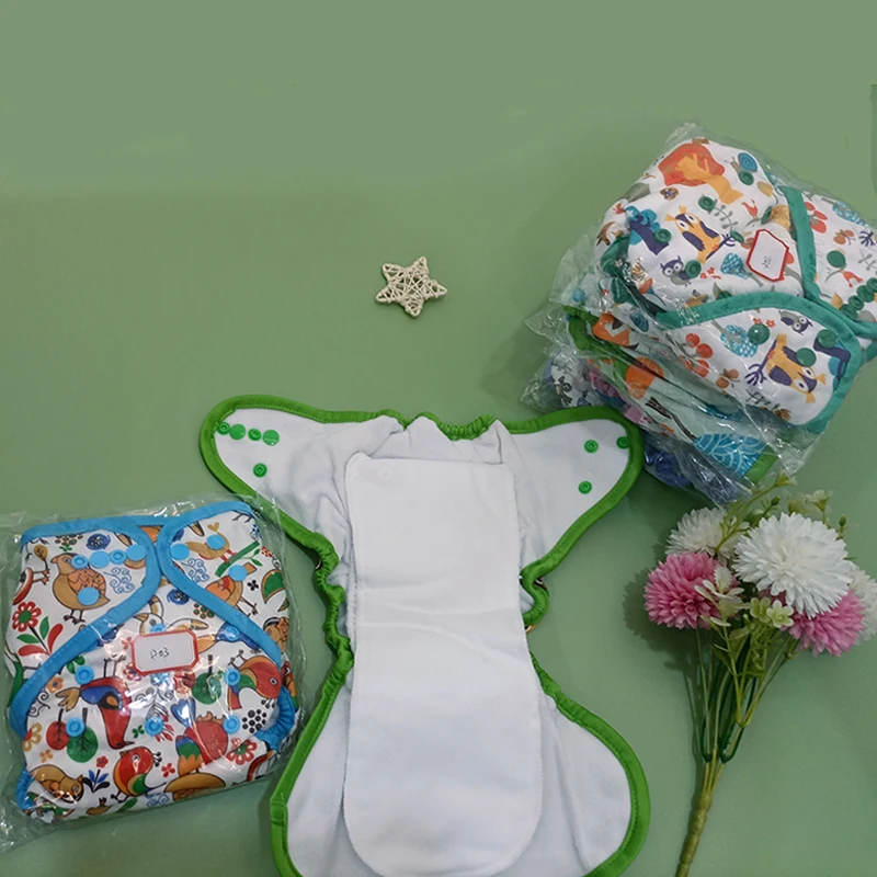 Suede Ecological Night Cloth Diaper Reusbale Washable Night AIO Baby Nappy Waterproof Cloth Nappy Fit 0-3 Years 3-15kg Baby