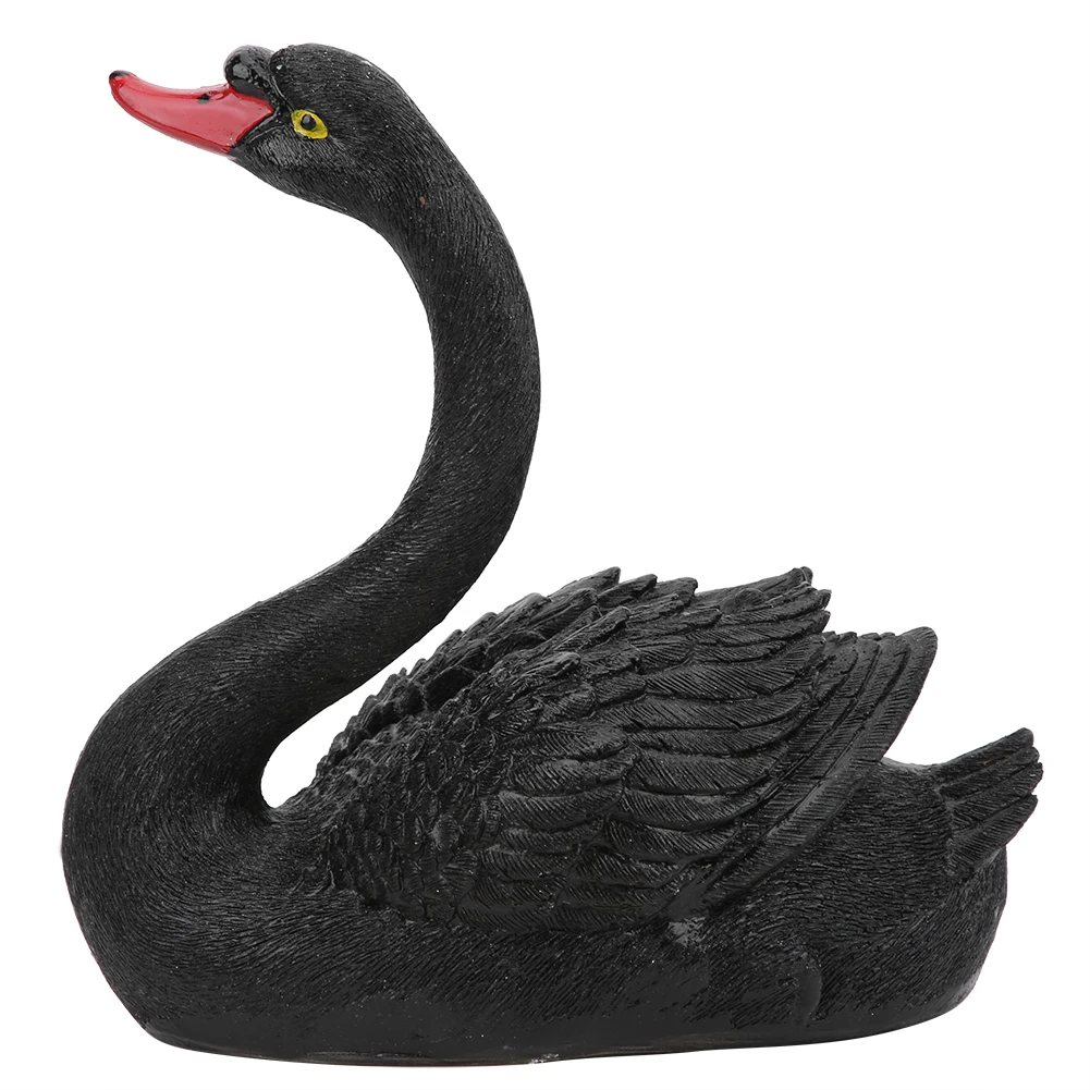 Garden Decor Outdoor Cute Floating Simulation Black Swan Ornament for Garden Courtyard Decoration Simulation Swan Swan Ornament