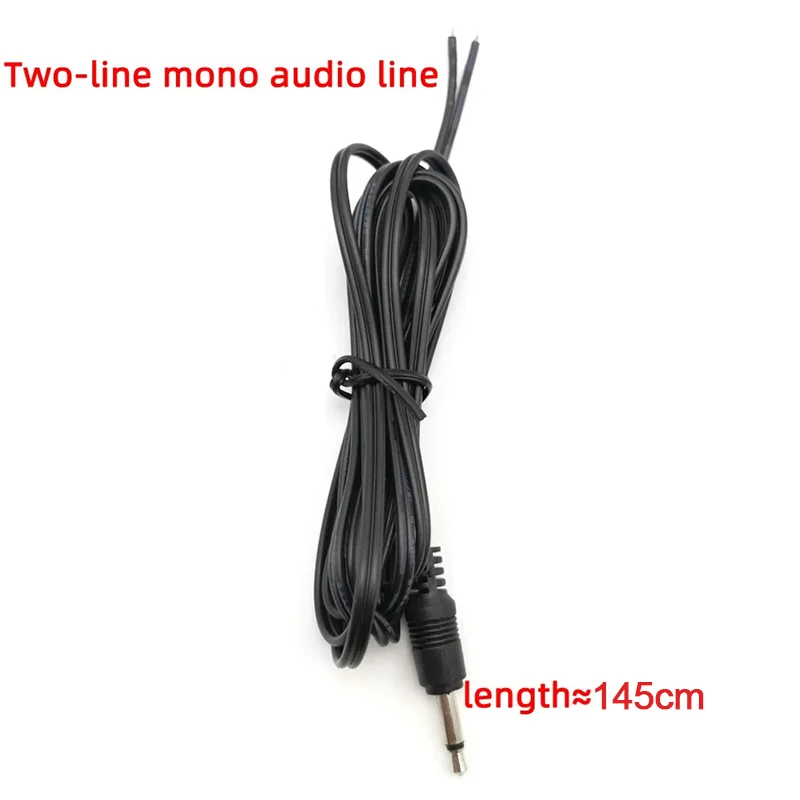 

2PCS 2 Pole 3.5mm Mono Stereo Headset Male Plug With Cable 3.5 mm Audio Jack Adapter Connector Length:1.45m