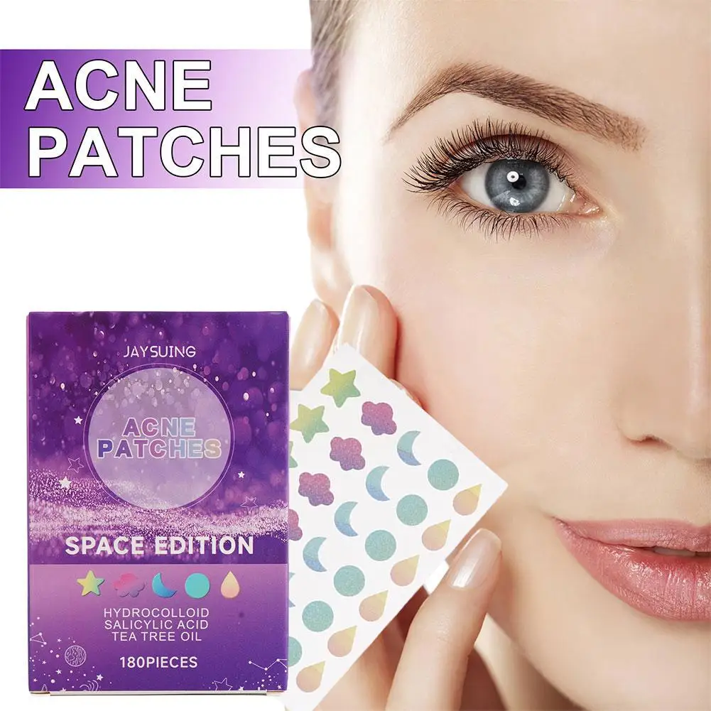 제이수잉 180개입/박스 여드름 패치, 유분 조절 및 얼굴 컨실러, 투명 방수 모공 컬러풀 패치, 여성 메이크업 도구