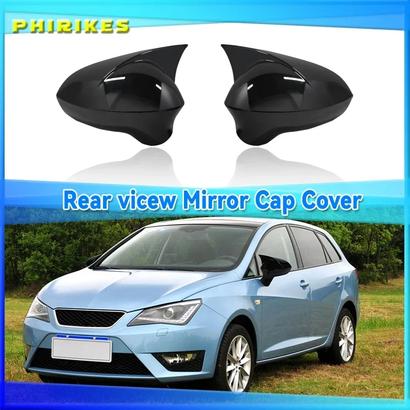 

2 pieces Rearview Mirror Cover Cap Black for Seat ibiza Cupra 2009-2017