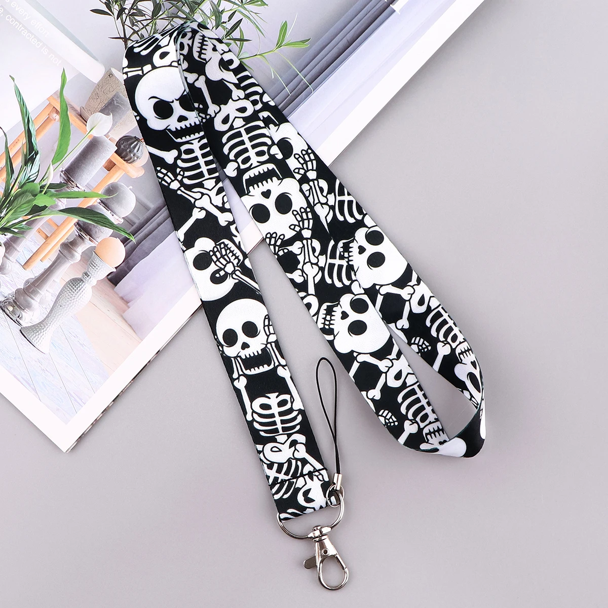 Halloween Skull Credential Holder Punk Lanyards for Key Neck Strap For Card Badge Gym Keychain Keyring Nurse Doctor Accessories