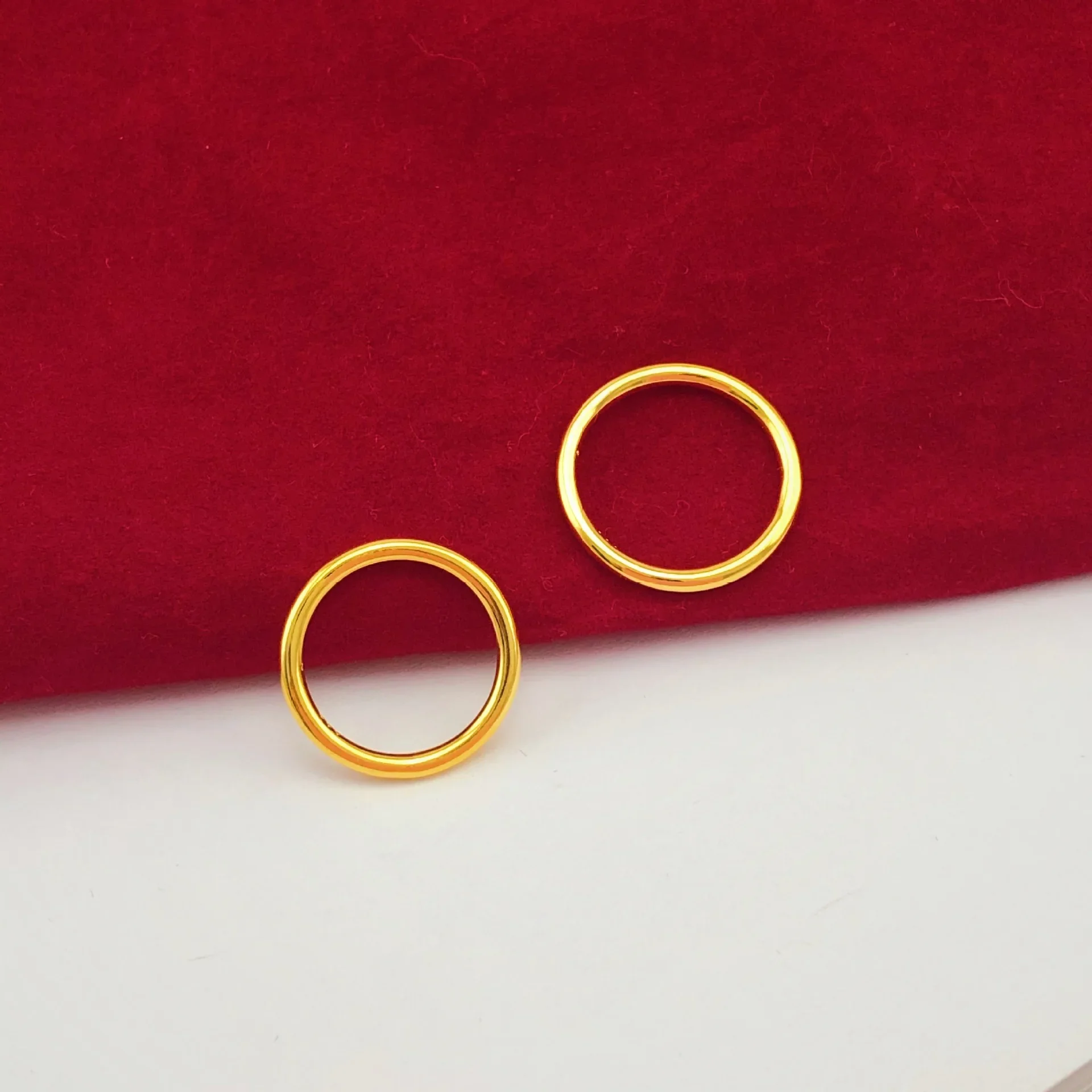 9999 Real Gold 24K ring, pure gold ancient inheritance plain ring, male and female couples style sandblasted ring