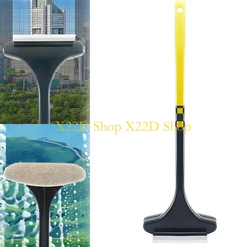 X22D Double Sided Window Screen Cleaning Brush With Detachable Handle For Glass Mirrors And Car Window 16 Inch