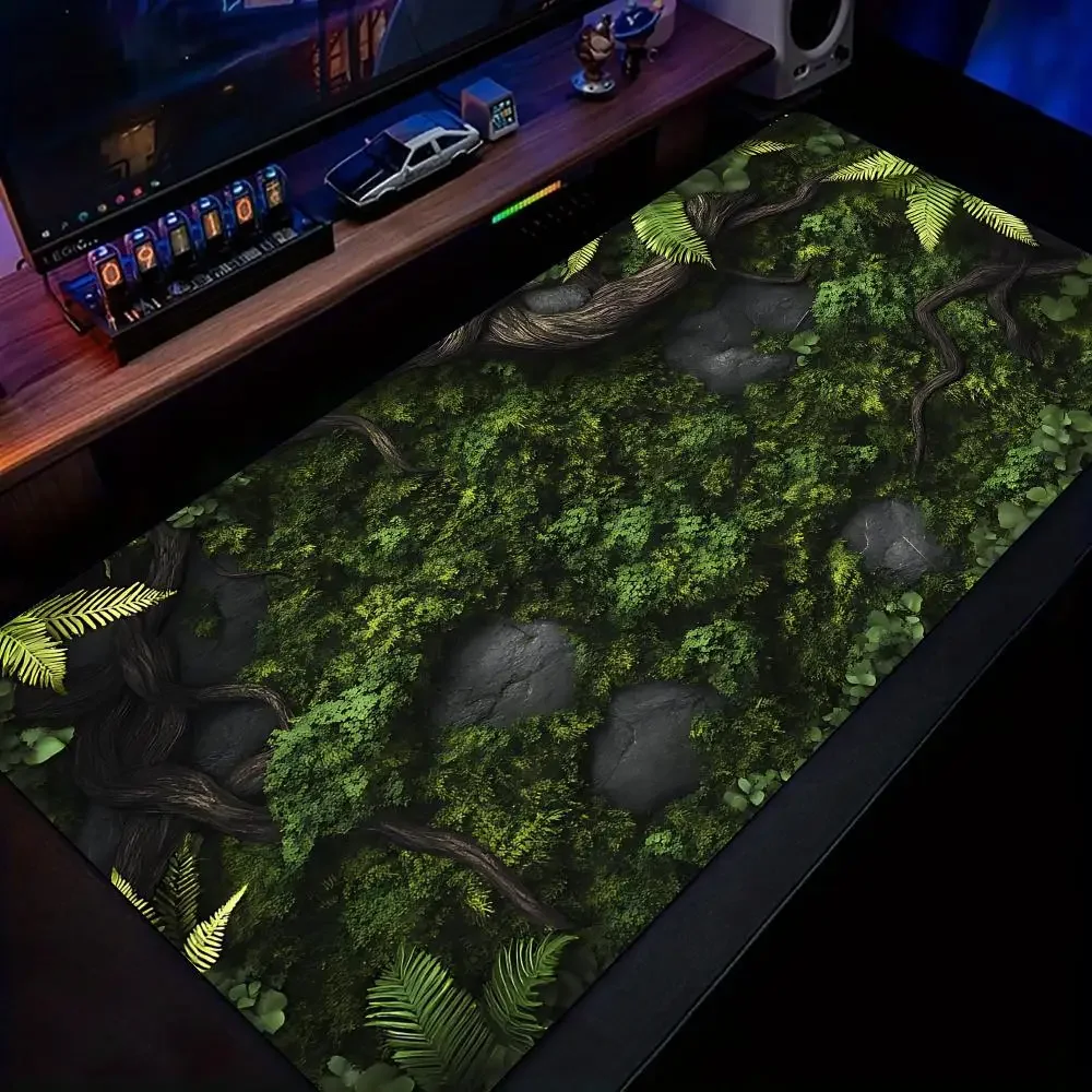 لوحة ماوس بنمط زخرفي للنباتات، حصيرة مكتبية مطاطية مضادة للانزلاق، ملحقات الكمبيوتر، حصيرة ألعاب، لوحة مفاتيح ممتدة لتزيين سطح المكتب