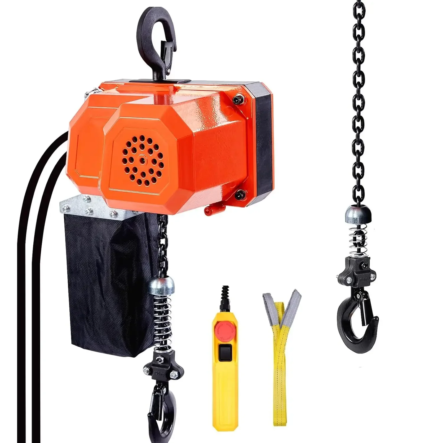 Electric Chain Hoist, 330 lbs Load Capacity, 10 ft Lifting Height, 10 ft/min Speed, 120V, Single Phase Overhead Crane&G80 Chain.