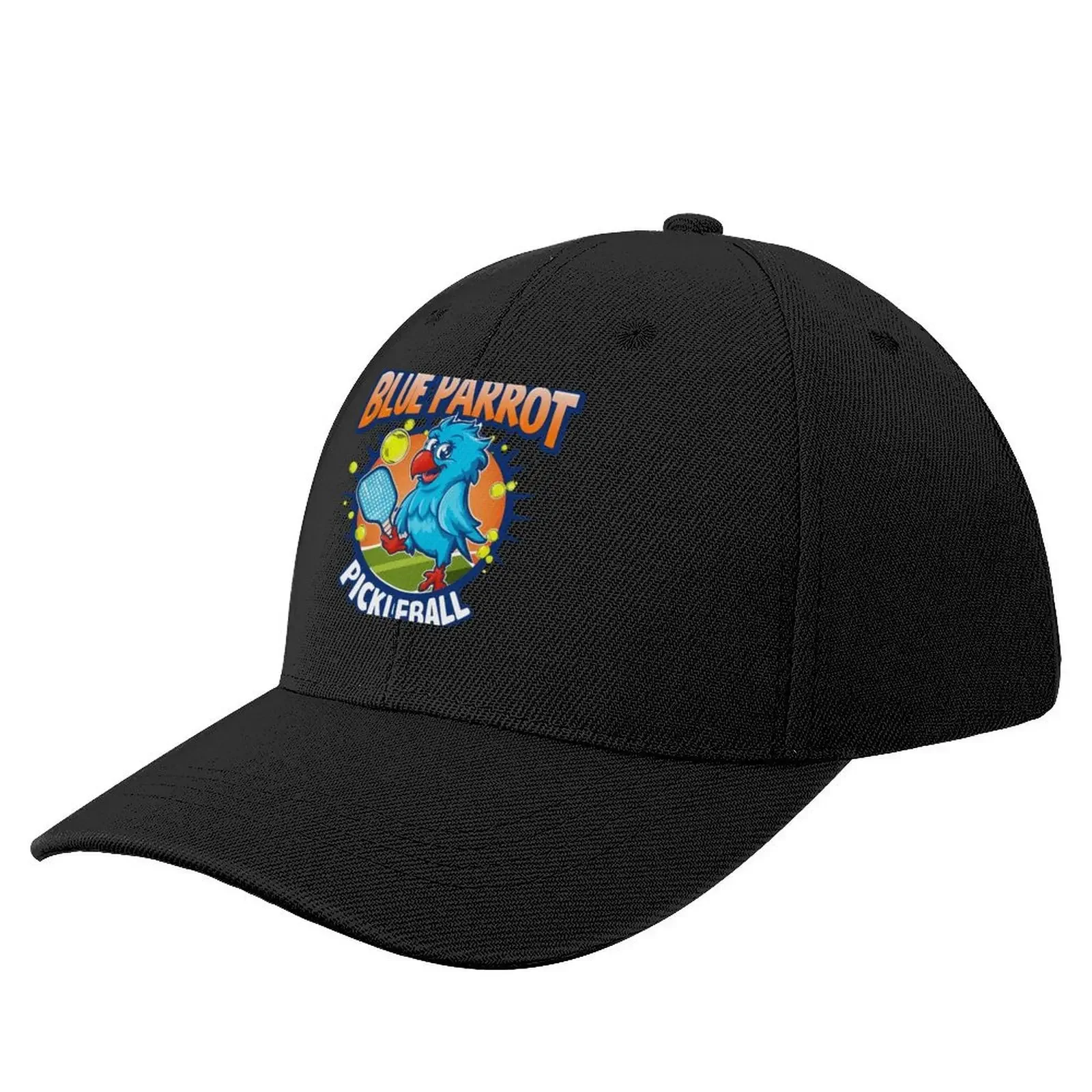 Sporty Blue Parrot Pickleball Enthusiast Baseball Cap Horse Hat black Vintage Women Men's