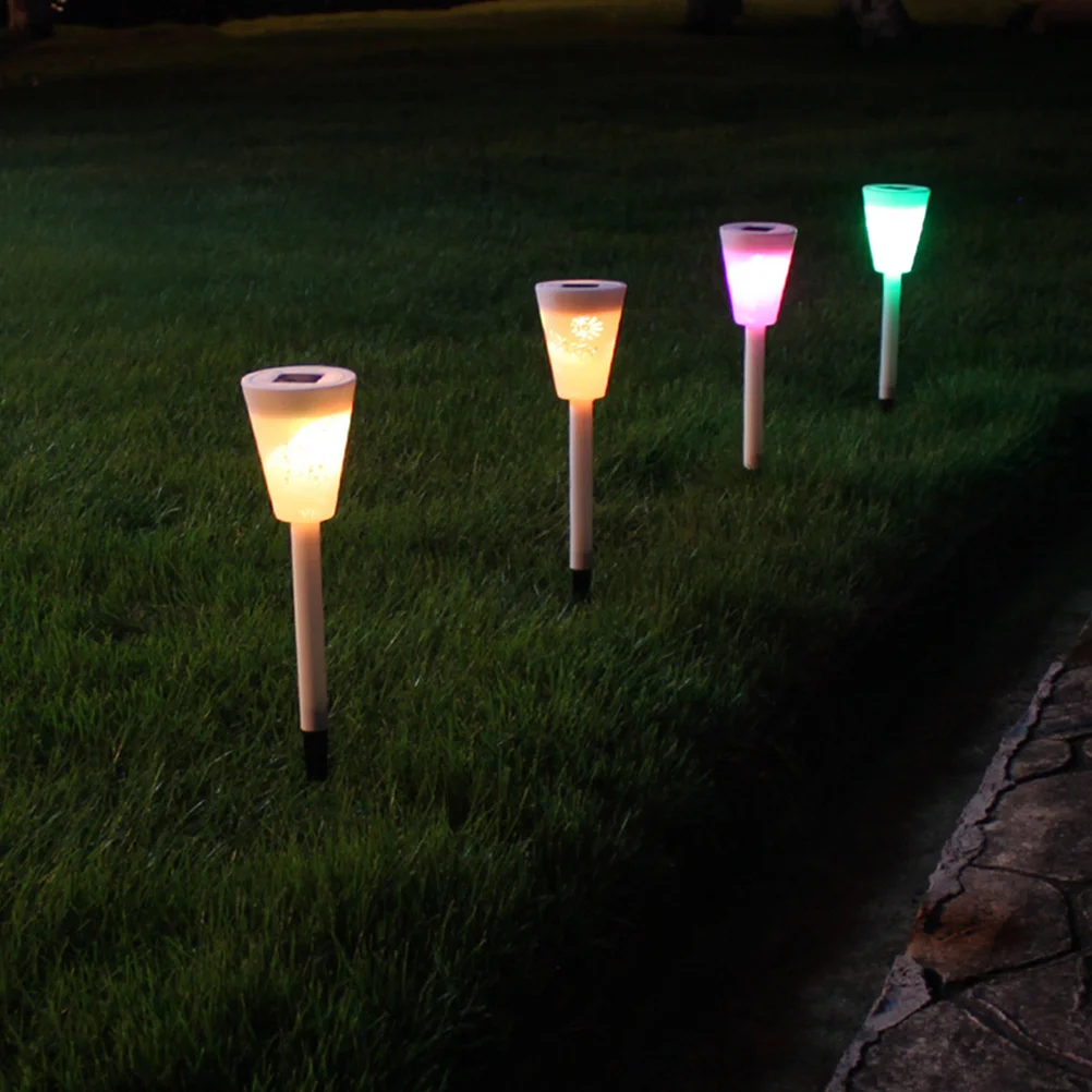 

1pc Solar Lawn Light White Color 7 Modes Adjustable Outdoor Solar Stake Lamp for Garden Pathway Decorative Lighting
