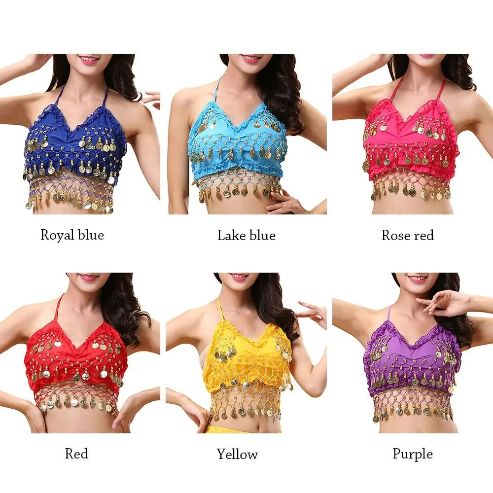 Belly Dance Bra Sequined Beaded Top Sexy Dancing Costume Festival Club Party Fringe Costume