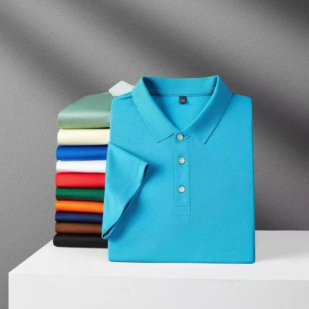 

2025 New Hot Sale Men's Summer Casual Breathable Comfortable Polo Shirt Men's Solid Color High Quality Short Sleeve T-Shirt