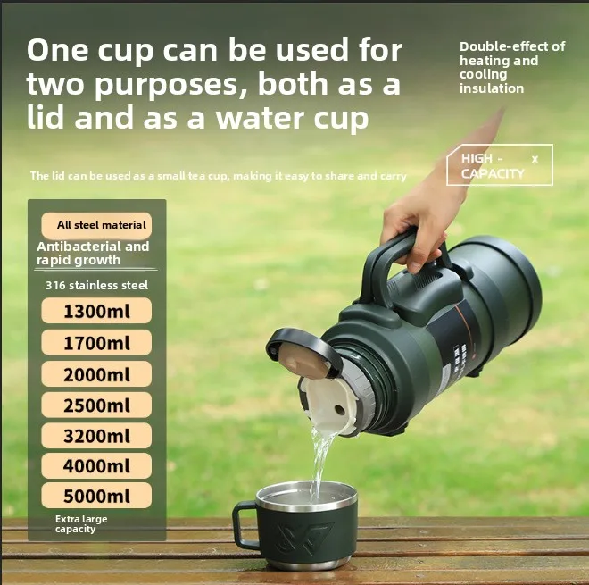 316 Stainless Steel Vacuum Insulated Cup - Travel Hot Water Bottle - Household Portable Vehicle-Mounted Sports Water Bottle