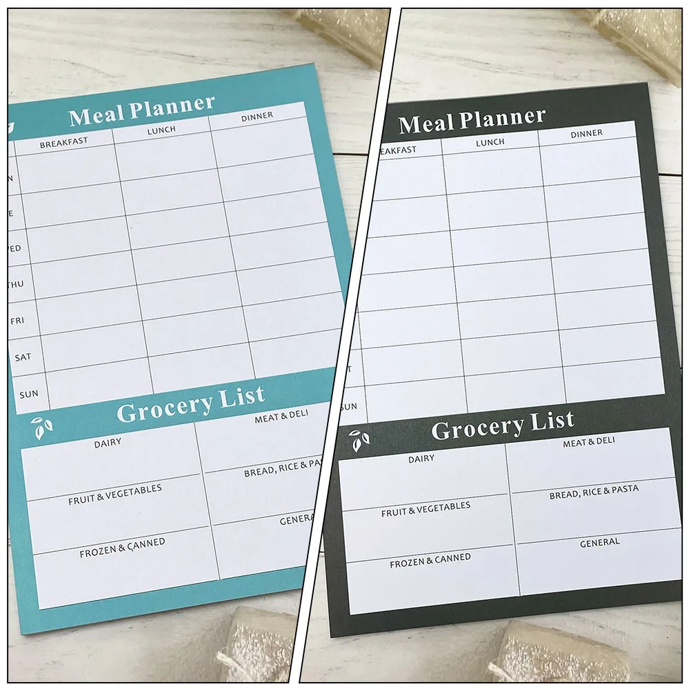 

2pcs Meal Planner Notebook Dietary Plan Book Weekly Household Food Calendar Diet Tracking Tool Reusable Menu Journal For Kitchen