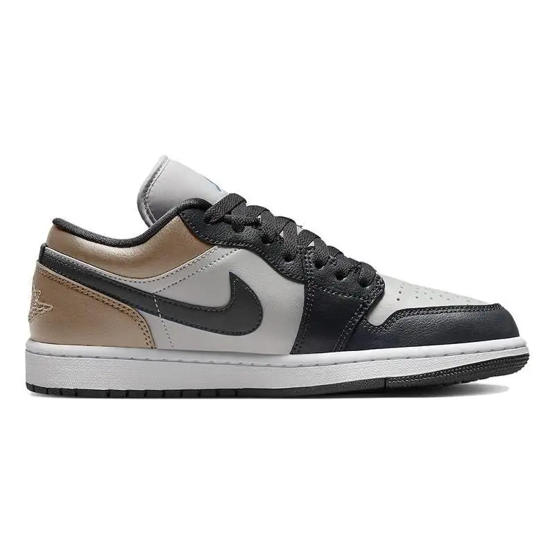 【Customize】Air Jordan 1 Vintage Basketball Shoes Unisex Low-top Black/Brown Sneakers shoes DC0774-040