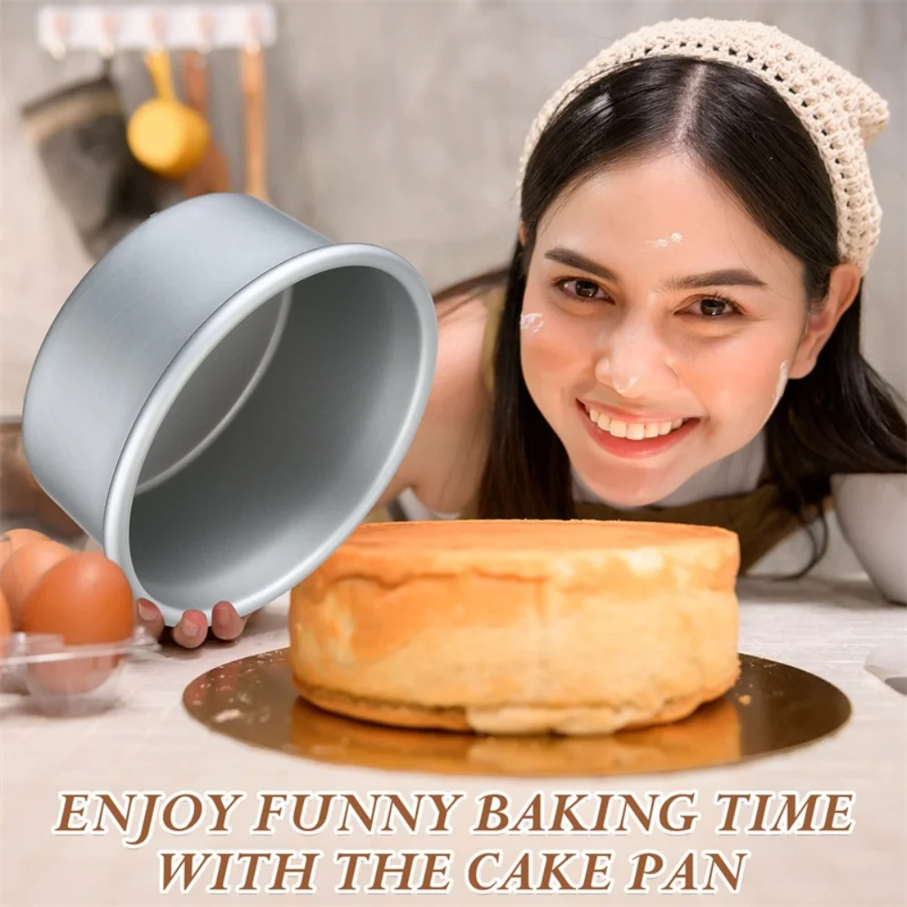 1/2/4/6pack Fixed 4 Inch Cake Pan Nonstick Aluminum Small Round Cake Baking Pans Molds for Cheese, Pizza, Quiche, Home Party