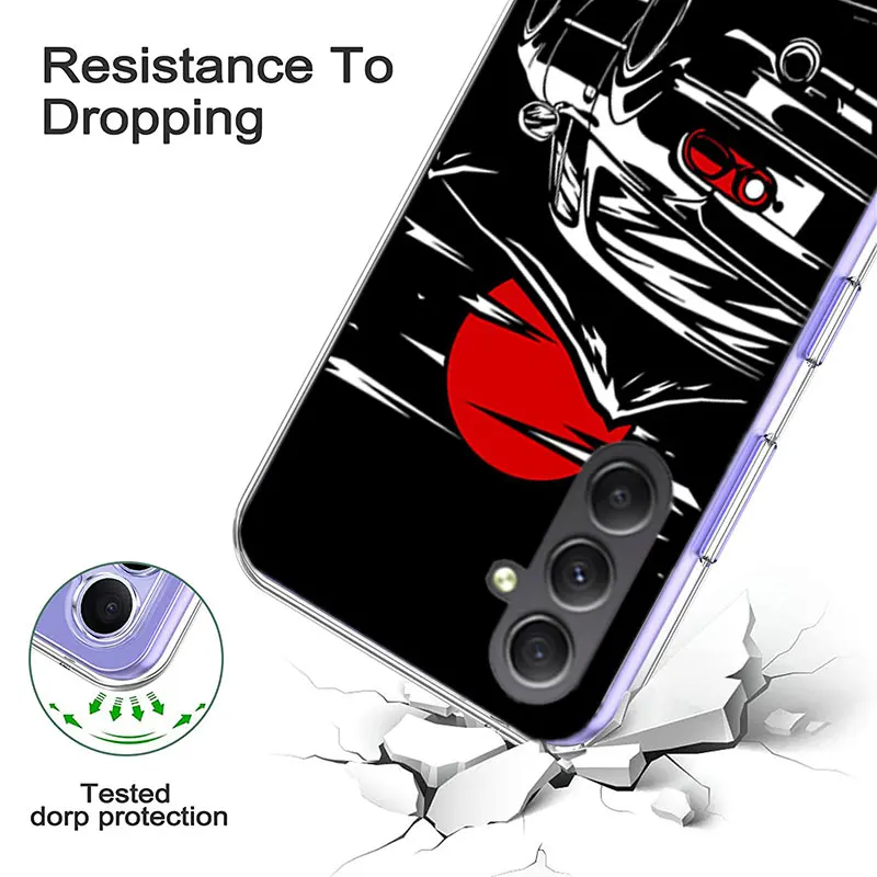 Japan JDM Sports Cars Male Men Cover For Samsung A54 A34 A24 A14 A53 A33 A23 A13 A52S A32 A22 A12 Phone Galaxy A03 A04 A02S A42 image 2