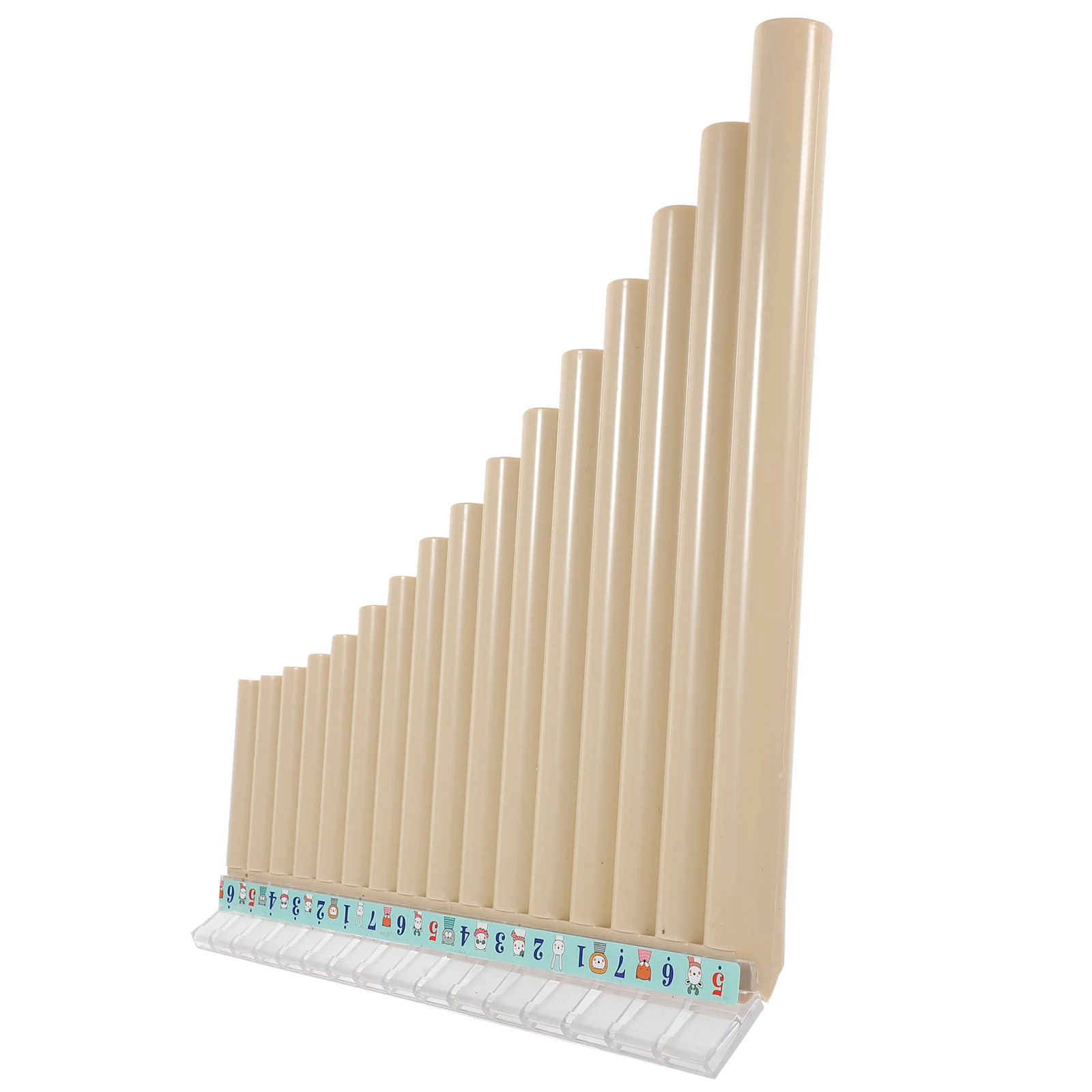 

16 Pipe C Key Pan Flute White Resin Kids Musical Instrument Portable Panpipes Children Education Hand Brain Coordination Safe