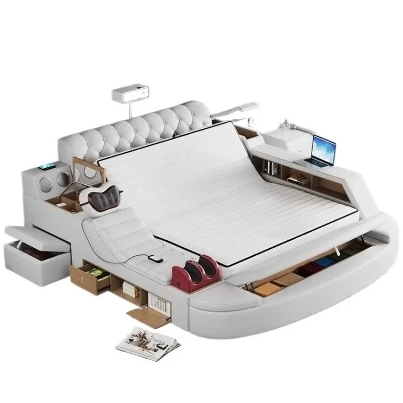 & Lounge Multifunctional Bed Dressers Massage Nordic Double Bed Luxury Smart Camas De Dormitorio Bedroom Furniture Accessories