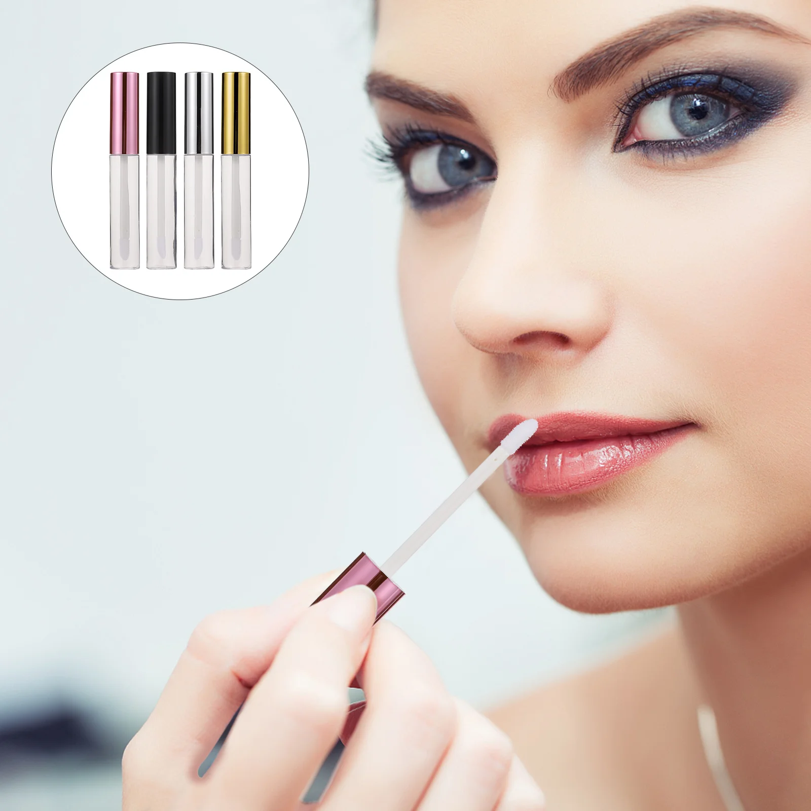 40개 빈 립글로스 튜브 휴대용 리필 가능 10ml 누출 방지 용기 브러시 헤드 포함 여행용 립밤 아이