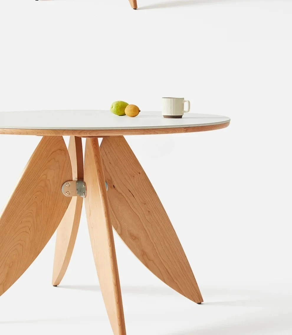 Tavolo rotondo Tavolo da pranzo rotondo nordico in legno massello semplice tavolo da pranzo retrò ristorante