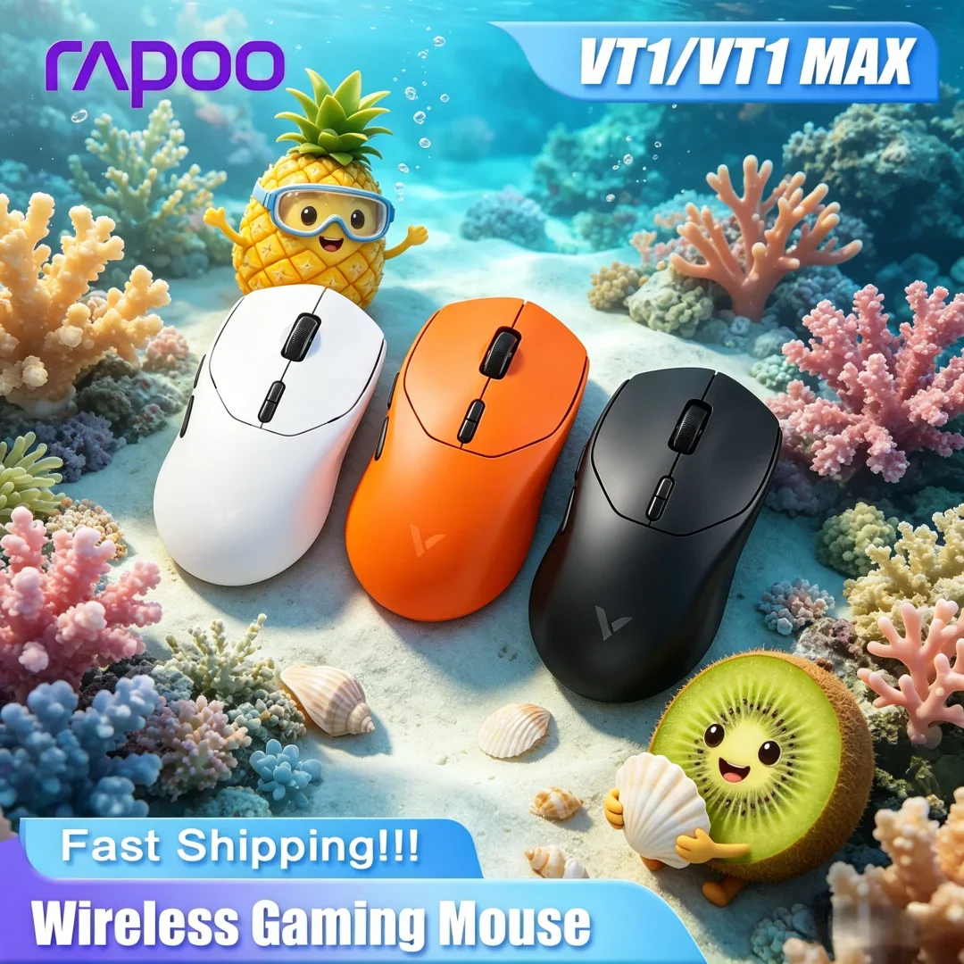 Rapoo VT1 MAX GEN-2 Wireless Gaming Mouse, True 8K Wireless Polling Rate, 53g Ultra-Sleek Body, Up to 750Hr Long-Lasting
