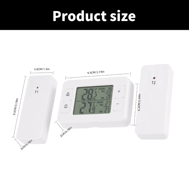 Präzisions-Digitalthermometer mit Innen-/Außenüberwachung. Einfach zu installierende Temperaturmonitore für Gastronomie und