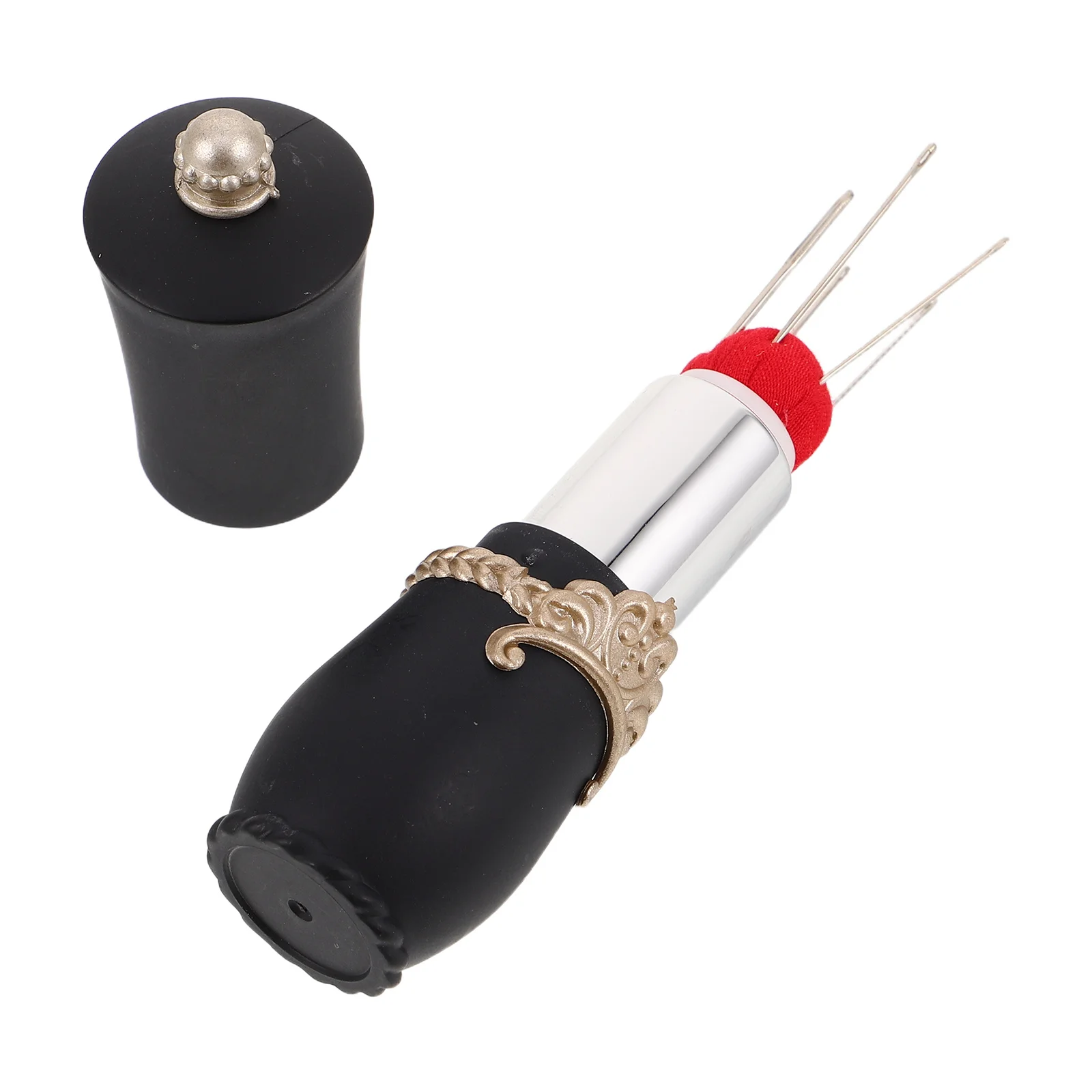 

Elegant Crown Lipstick Pin Cushion Portable Sewing Needle Storage Box Organizer Embroidery Accessories for Women DIY Craft