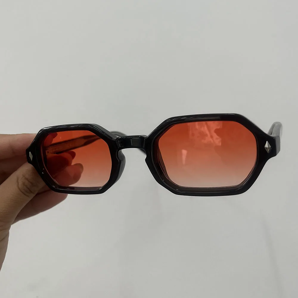 Klassieke klinknagel kleine frame vintage zeshoekige zonnebril dames voor heren mannelijke zonnebril luxe merkontwerper populaire punkzonnebril