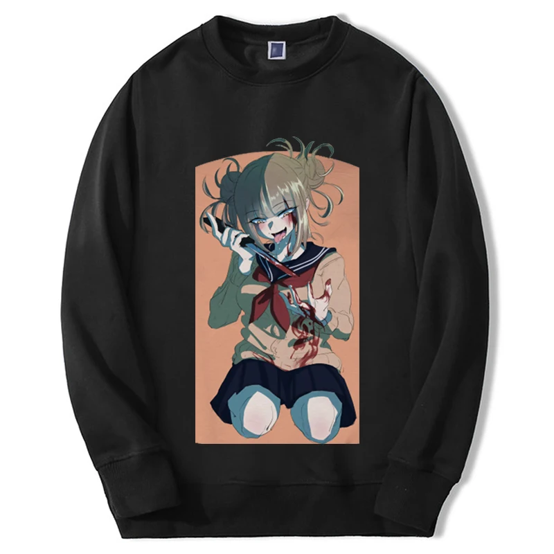 My Hero Academia Hoodie For Men/women Anime Himiko Toga Graphic Sweatshirt Loose Round Neck Fashion Hoody Harajuku Streetwear