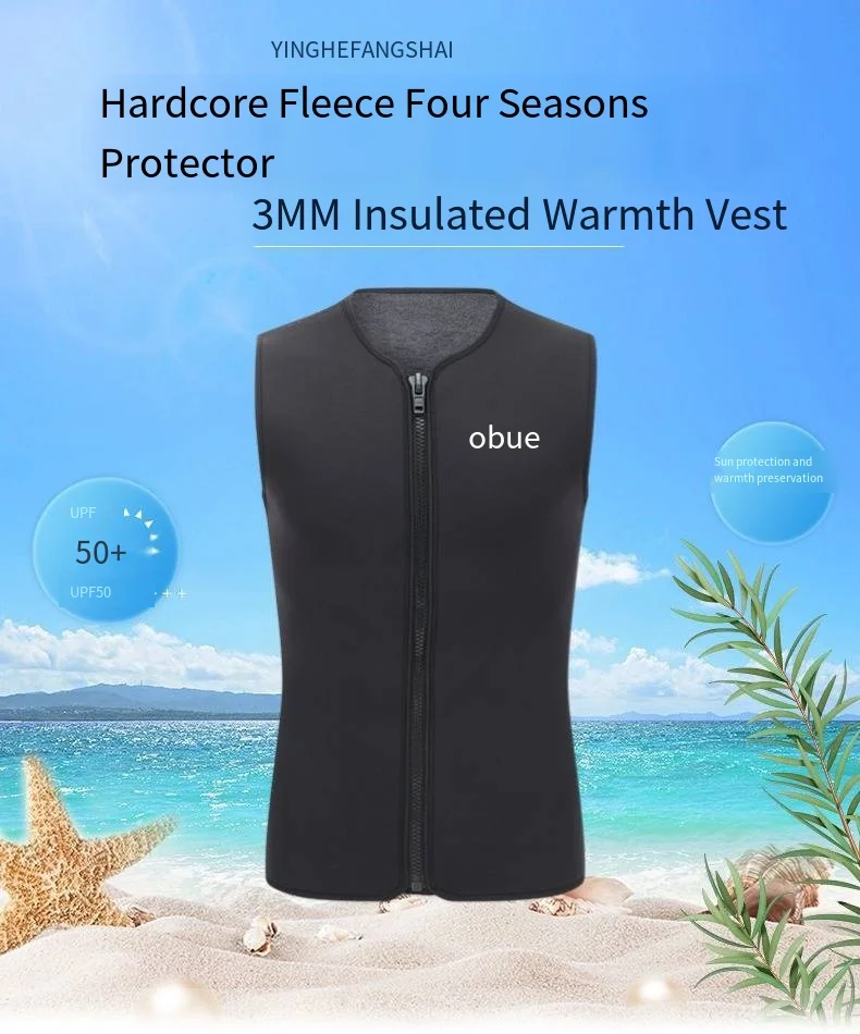 

Женский гидрокостюм из неопрена 3 мм без рукавов с вельветовой подкладкой для дайвинга, серфинга, фридайвинга, зимних водных видов спорта на открытом воздухе