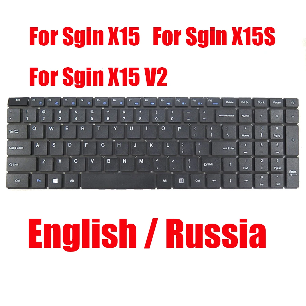 

US RU Laptop Keyboard For Sgin X15 X15S / X15 V2 English Russia Black Gray Without Backlit New